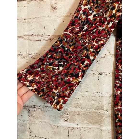 Julian Taylor Top Womens 20W Red & Rust Animal Print Cowl Neck Stretch Plus - Picture 13 of 13